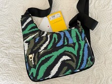 Diane Von Furstenberg DVF Target Disco Zebra Green Utility Crossbody Bag Purse