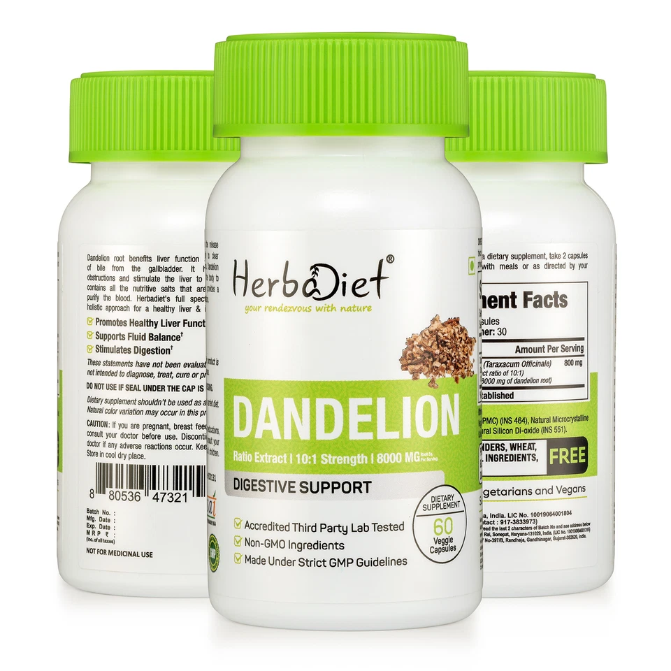 Dandelion Root Extract 10:1 Capsules STRONG Liver Kidney Colon Cleanse Support - image 4 of 4