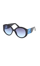 Image of Guess Sunglasses GU7917 92W 56 Women’s Round Black Frame Blue Gradient UV Protec