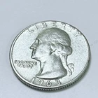 1963 Washington Quarter - 90% Silver - Circulated Coin #5176