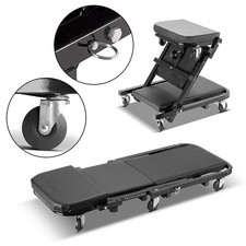 Produktbild - STAHLWERK 2 in 1 Werkstatthocker bis 150 kg Kfz Werkstattliege Montagerollbrett