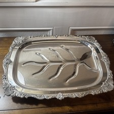 Wallace Sir Christopher Silver Plate Footed Meat Platter Tree Of Life 19"