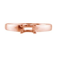 Semi Mount Ring 5MM Round Dual Stone 925 Sterling Silver Rose Plated Women Ring