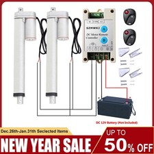 2 Dual Heavy Duty 330lbs Linear Actuator W/ Remote Control 12V Electric Motor AT