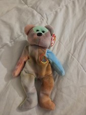 Ty Beanie Baby Peace Bear 1996 Multicolor Tye-Dye Pastel