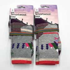 2 Pack Women's Hike Merino Wool Crew Socks Athletic Size Med Colorful Smartwool