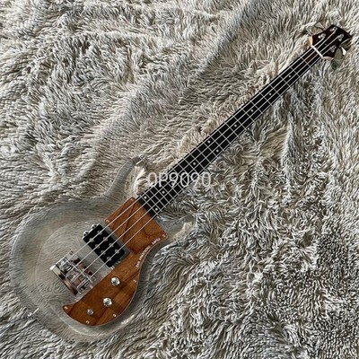 Electric Bass Guitar H Pickup Solid Acrylic Body Dan Armstrong Clear 4-Strings