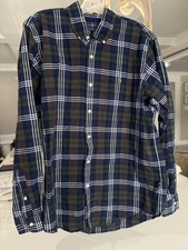 Ralph Lauren Shirt Mens Navy Plaid Button Down Long Sleeve Classic Fit. Size L.