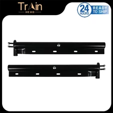 30" Semi Truck Black Straight Spring Loaded Mud Flap Hanger 1-1/8" Bolt Spacing