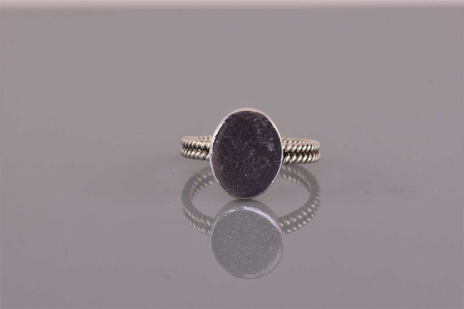 Sterling Silver 13mm Solid Engravable Oval Double… - image 1