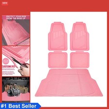 Pink Rubber Car Floor Mats Full Set 5 Piece Suv Truck Waterproof All Weather