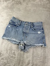 Ksubi Denim Shorts Womens 24 Blue Distressed Frayed Hem Pretty Vegas HayDay USA