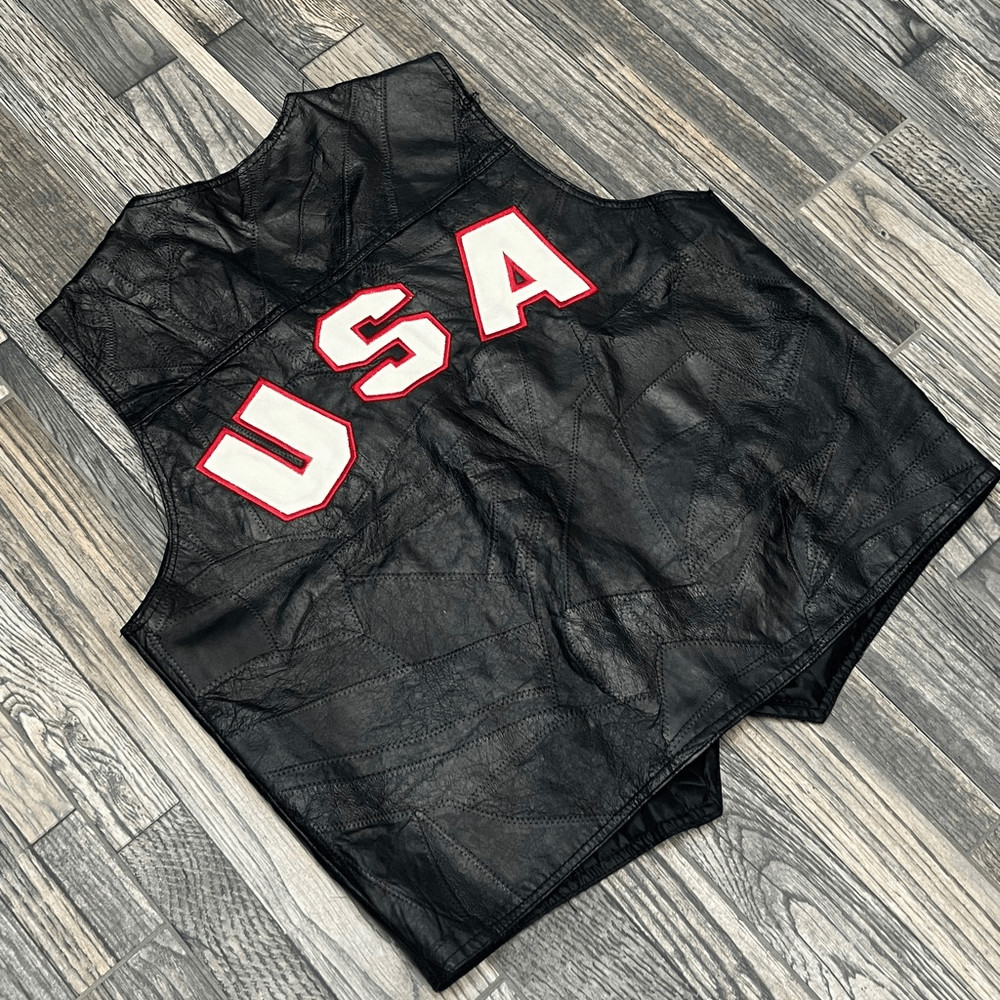 Vintage Ashburn Soft Patchwork Leather Biker Ridi… - image 3