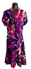 Peter Nygard Purple 100% Silk Dress Size 10