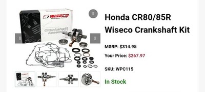 Honda CRF 80/85 Crankshaft and gasket assembly kit