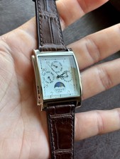 Vintage VIENT ALBA Tank Sun/Moon 6-Hand Watch...