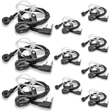 Walkie Talkie Earpiece with Mic 2-Pin Detachable Air Acoustic Tube Headset Ea...