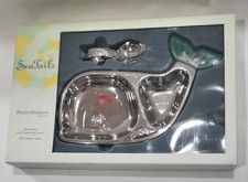 Reed  Barton Whale Plate And Curved Baby Spoon 18/8 Stainless