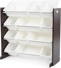 Organizador de almacenamiento de juguetes con 12 contenedores de almacenamiento extraíbles sala de juegos para niños niños niños pequeños de 4 niveles