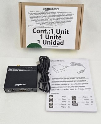 Amazon Basics HDMI Audio Extractor Converter   HDMI zu HDMI + SPDIF & RCA Stereo