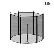 6/8/10/12Feet Trampoline Replacement Net Fence Enclosure Anti-Fall Safety Mesh N