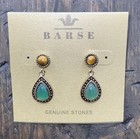 Barse Imperial Post Earring- Tigers Eye & Green Onyx- Bronze- NWT