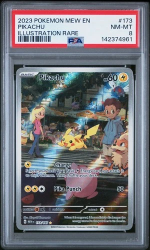 2023 POKEMON MEW EN-151 ILLUSTRATION RARE #173 PIKACHU PSA 8