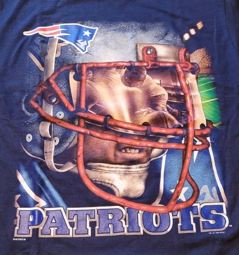 Vtg '96 NWT New England Patriots Lee Sport Blue Helmet T-shirt Size Large - Picture 3 of 10