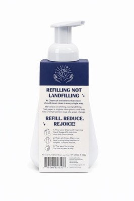 Cleancult Foaming Hand Soap Dispenser Glass Shatter Resistant White 12oz