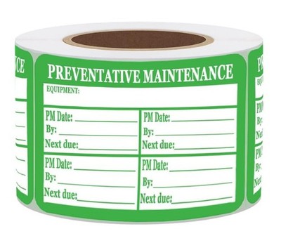 Preventative Maintenance Stickers Labels,3x2 Inch Green Self Laminating Preve...