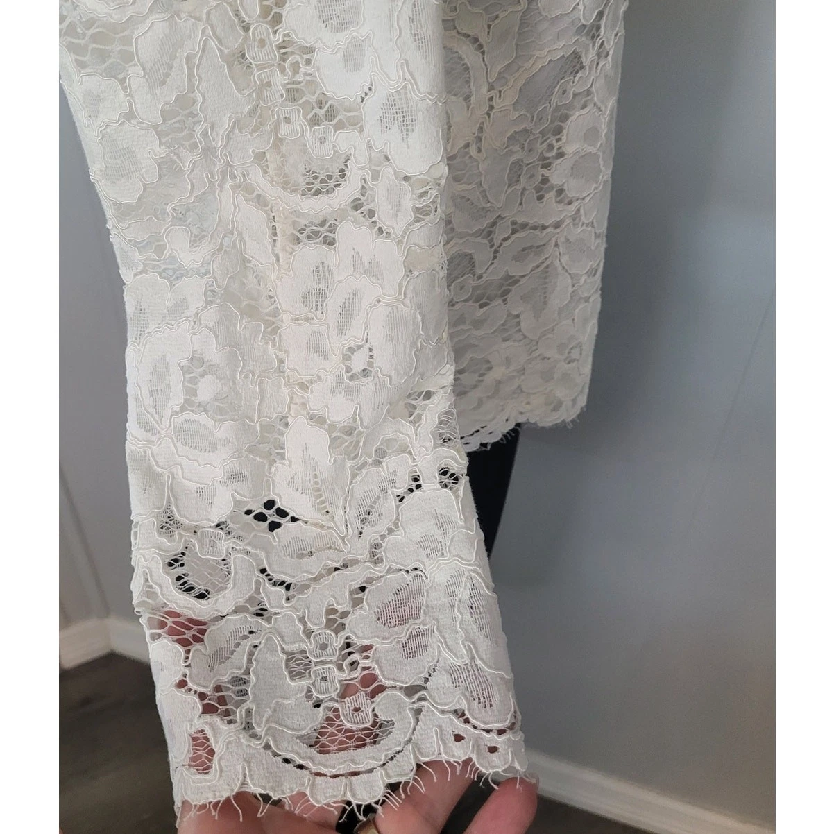 Top Kate Spade New York donna 0 bianco arazzo pizzo manica 3 4 femminile elegante