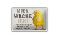 Blechschild Spruch 18X12 Cm KüKen Hier Wache Ich Eigene Gefahr Schild