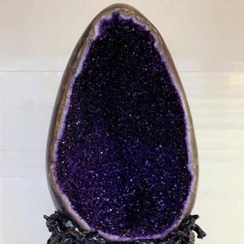 1543LB Top Ametista Uruguay Naturale Geode Quarzo Cristallo Dinosauro Uovo Decorazione + Stan - Foto 5 di 9