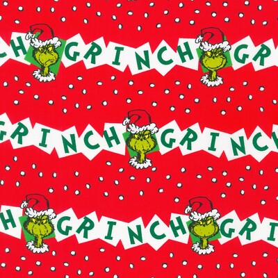 Holiday Seuss How The Grinch Stole Christmas Cotton Fabric By The Yard 20998