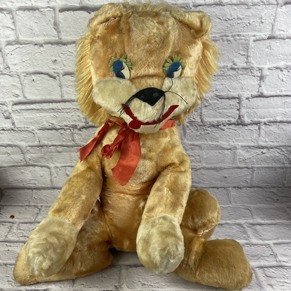 Vintage 1960's Era Large Lion Plush Toy | eBay