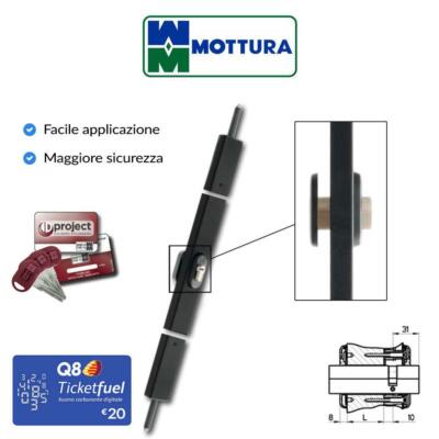 Vertical Strip Lock Mottura Height 2.5 M Black Art. 32.592