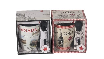 Coffee Mugs Toronto Delighted Canada Cities Ceramic Set Of 2 New