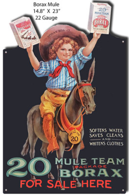 Borax Mule Soap Laser Cut Out Nostalgic Wall Art Metal Sign 14.5x23