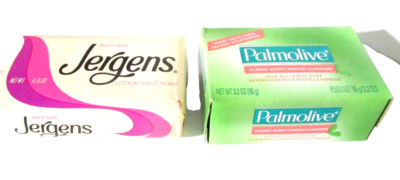 Vintage Jergens 4.75oz Palmolive 3.72oz Hand Soap Bars