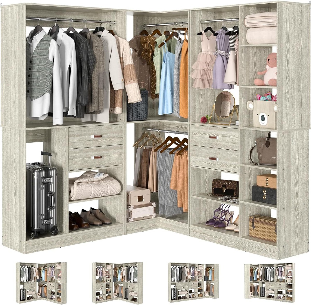 DIY Flat-Pack Closet System Reversible Wardrobe Walk-in Closet Organizer System DIY Flat-Pack Closet System Reversible Wardrobe Walk-in Closet Organizer System