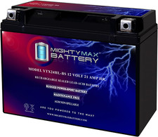 YTX24HL-BS -12 Volt 21 AH, 350 CCA, Rechargeable Maintenance Free SLA AGM Motorc