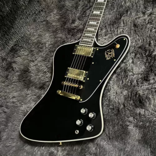 Firebird Electric Guitar Black Color Mahogany Body Tune-O-Matic Bridge In Stock