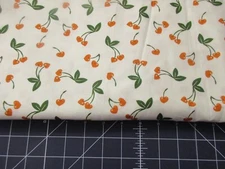 Red Heart Shaped Cherries Cotton Fabric 1 Fat Quarter Approx 18" x 21"