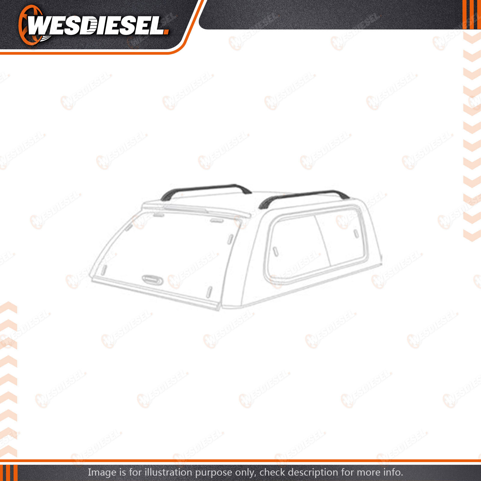 Mean Mother Fibreglass Canopy Roof Rack Rail Mount Black Color FCRAIL2