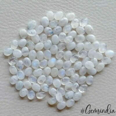 gemsindia 100 Pcs Natural Moonstone Blue Shine Oval Cab Jewelry Gemstone~9mmx7mm