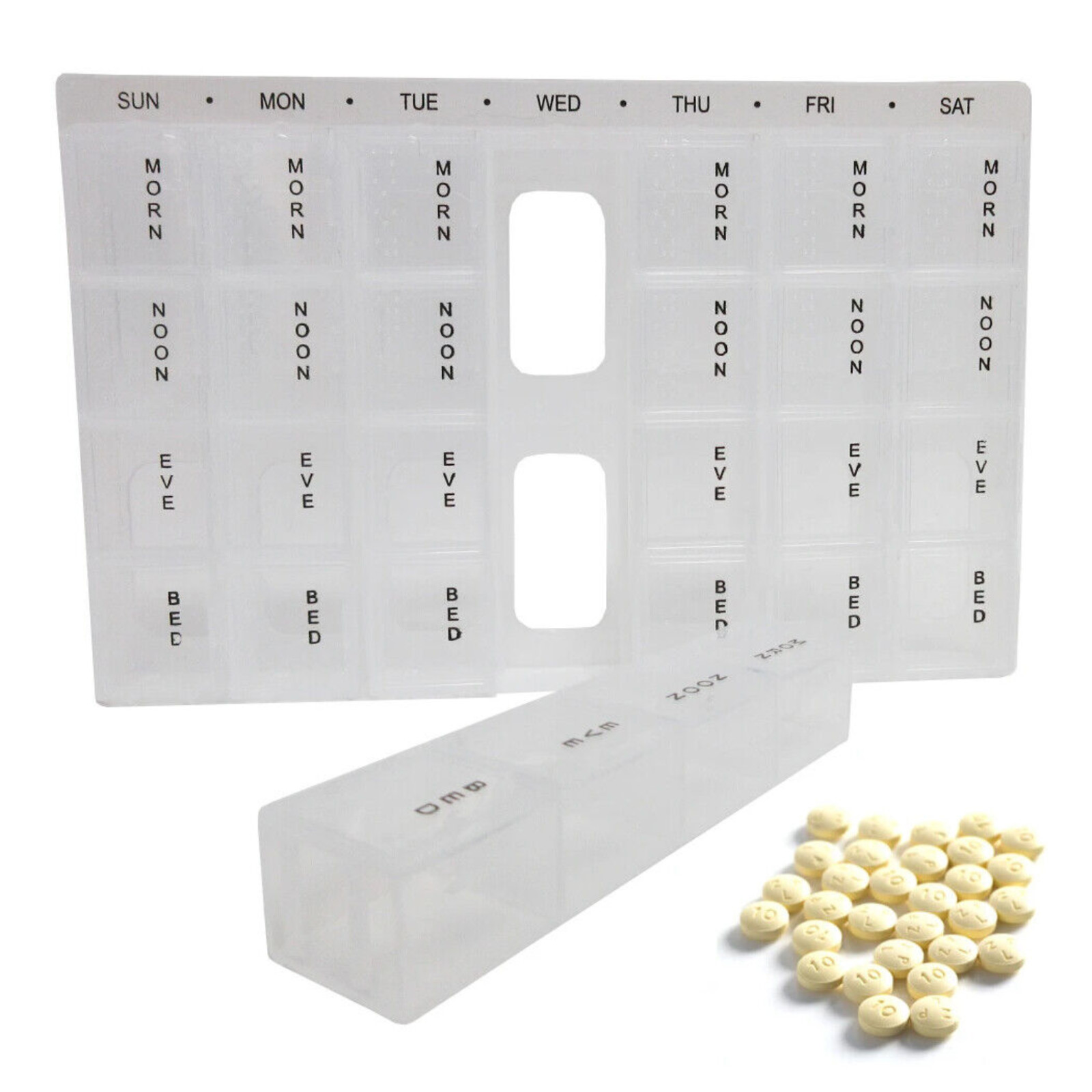Weekly Pill Box 7 Day 28 Compartment Tablet Organiser Medicine Storage Dispenser
