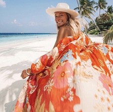 NWT Spell  The Gypsy Tyler Maxi Robe Chili Red Size S/M