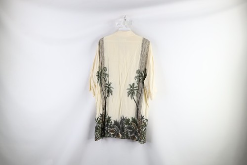 Vintage 90s Streetwear Mens Large Palm Tree Beach Hawaiian Button Shirt Rayon - Picture 5 of 7