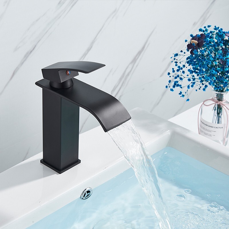 Miscelatore Monocomando Per Lavabo Da Bagno A Parete Con Cascata, Bocca - Foto 9