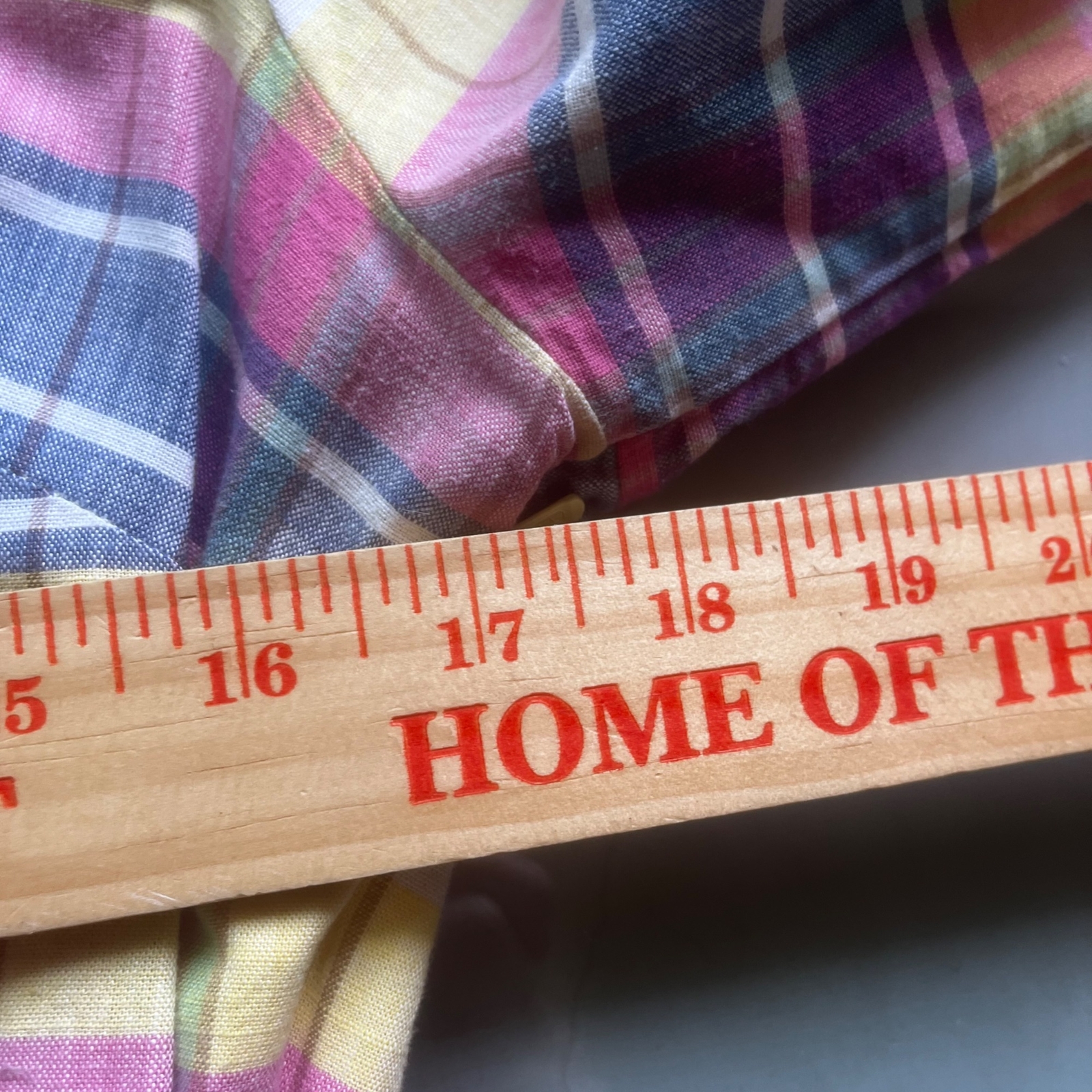 Lands' End Madras Plaid Shirt Dress Button Front Plea… Gem